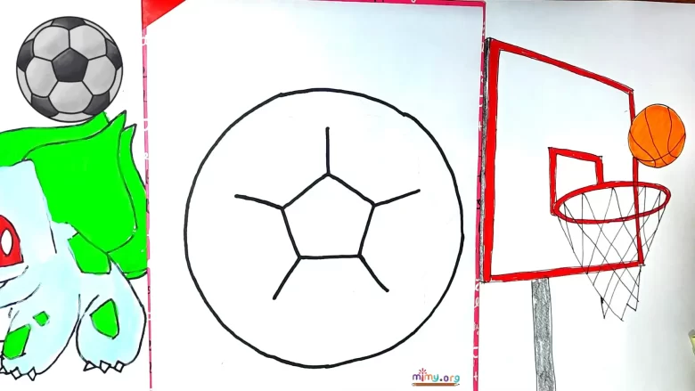 futbol topu çizimi çubuk çizimi